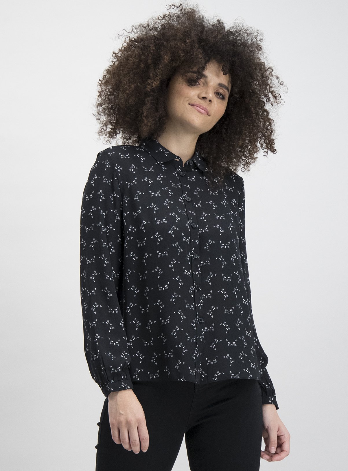 all over cat print shirt